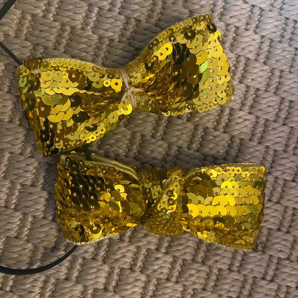 NWOB VALENTINO Dollybow Sequin Gold Shoes Heels - Size 37 - Picture 11 of 12